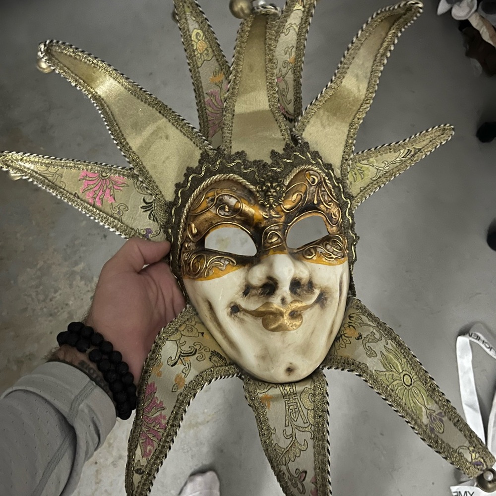 Gold and Cream Jester Mask